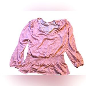 Ophelia Roe Pink bubble sleeve elevator waistband boho flow girl vibes NWT! M